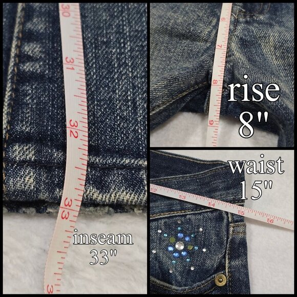 7 For All Mankind ✦ Flare Jeans ✦ “Great Wall of China” Rhinestone Collector 29 - Picture 10 of 13